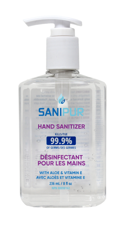 Sanipur hand sanitizer gel 236 ml with pump