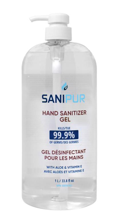 Sanipur hand sanitizer gel 1 liter with pump